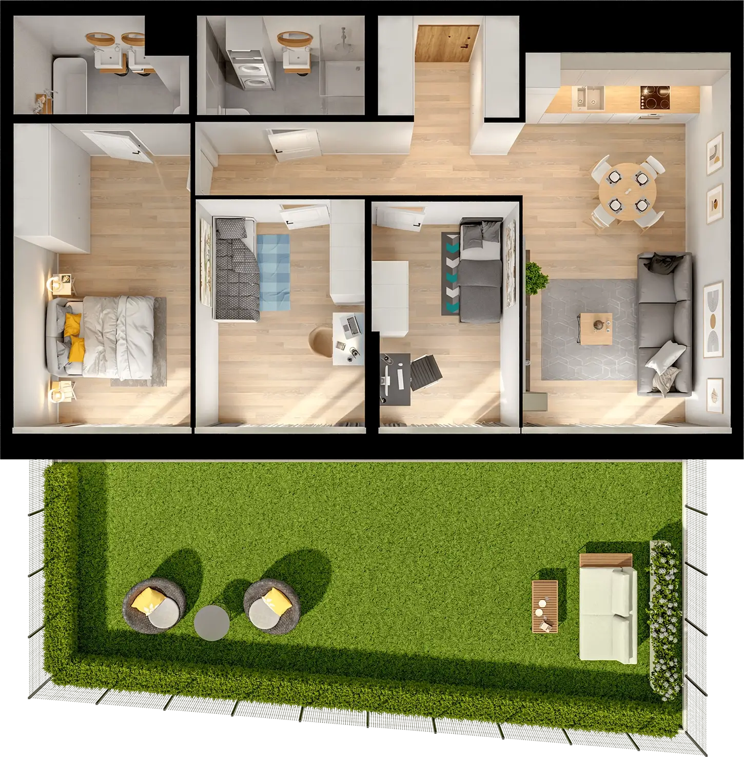 Plan 4 pok. 82m²