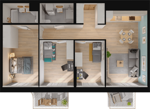 Plan 4 pok. 82m²