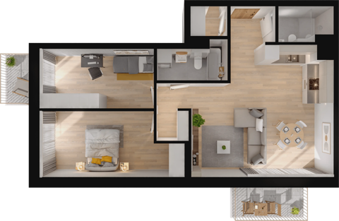 Plan 3 pok. 73m²