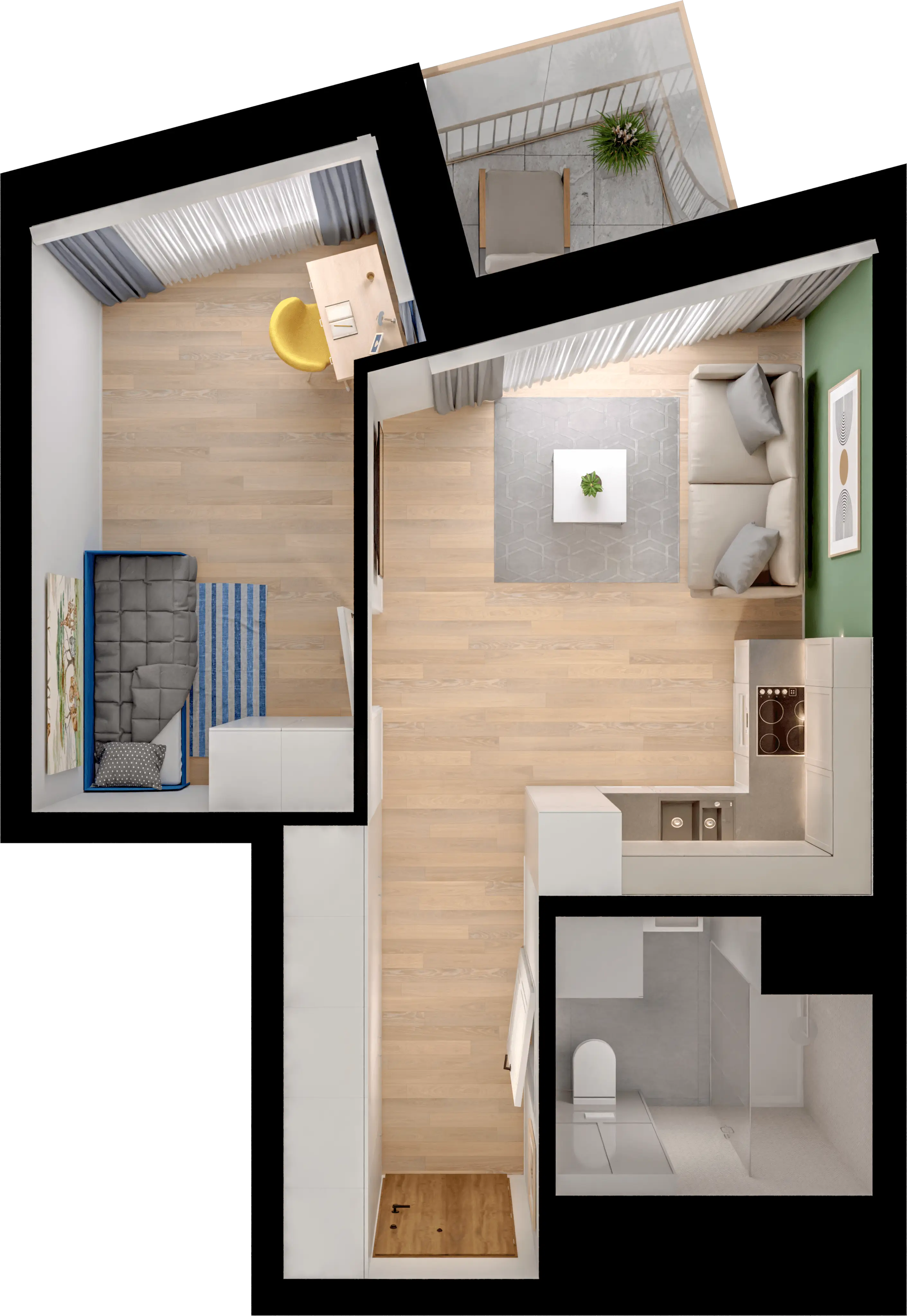 Plan 2 pok. 36m²