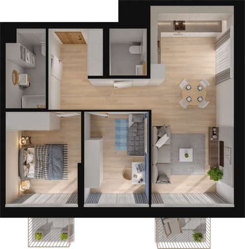 Plan 3 pok. 67m²