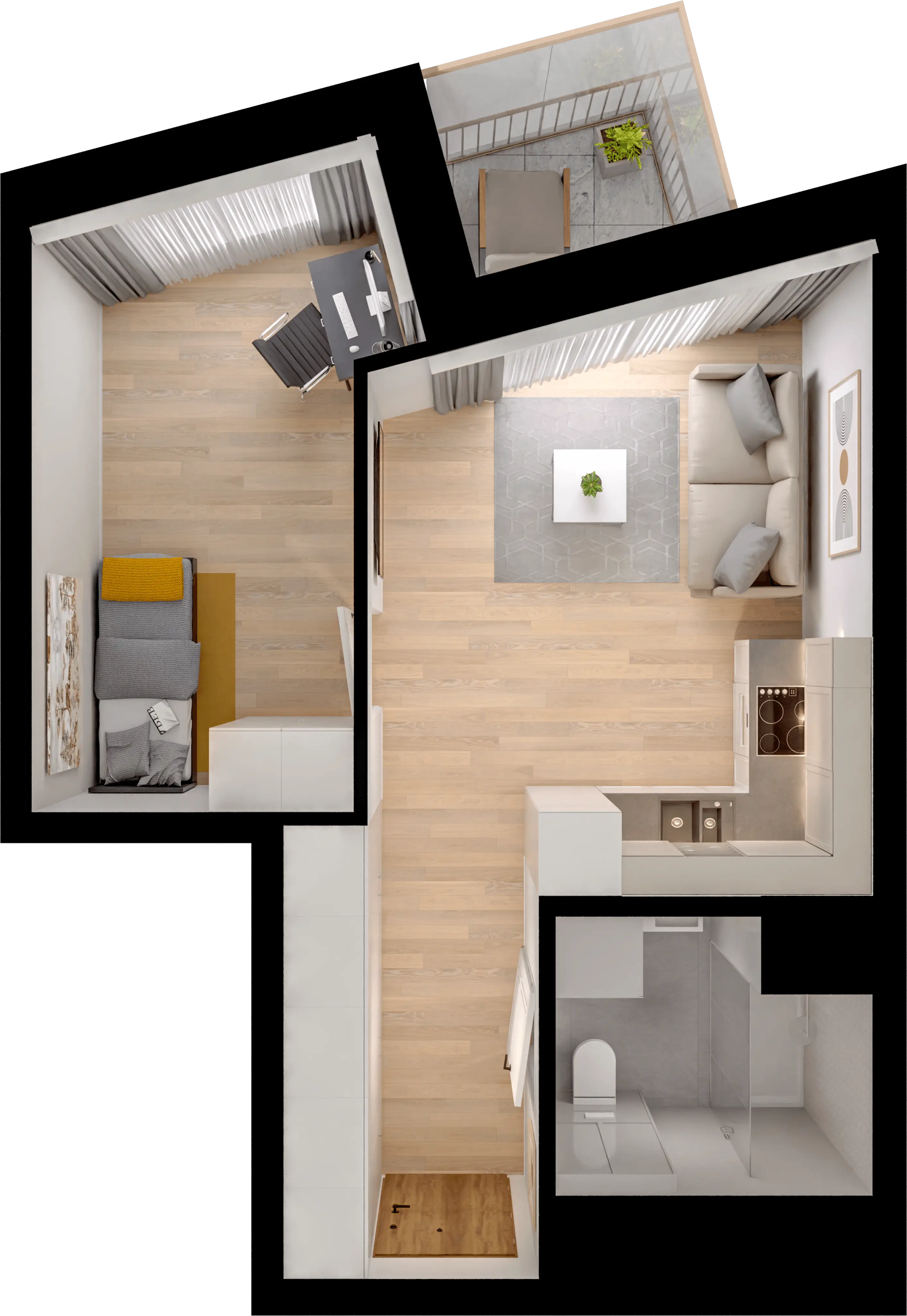 Plan 2 pok. 36m²