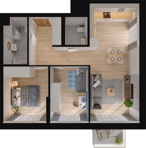 Plan 3 pok. 67m²