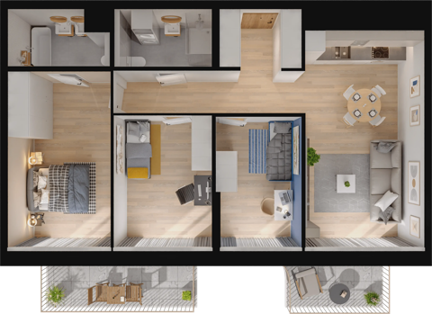 Plan 4 pok. 83m²