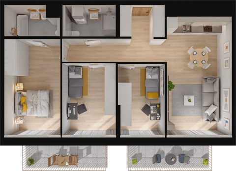 Plan 4 pok. 83m²