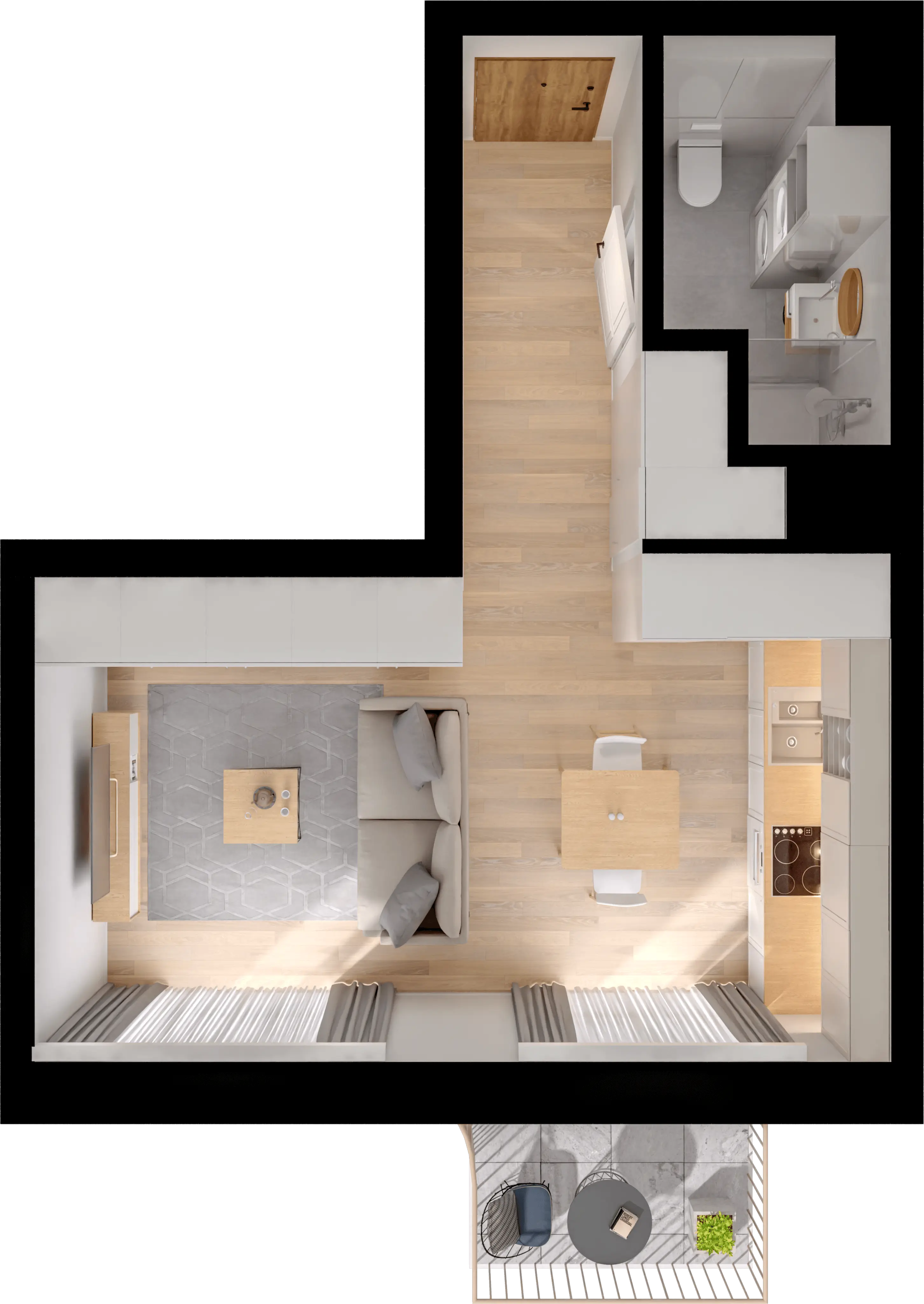 Plan 1 pok. 31m²