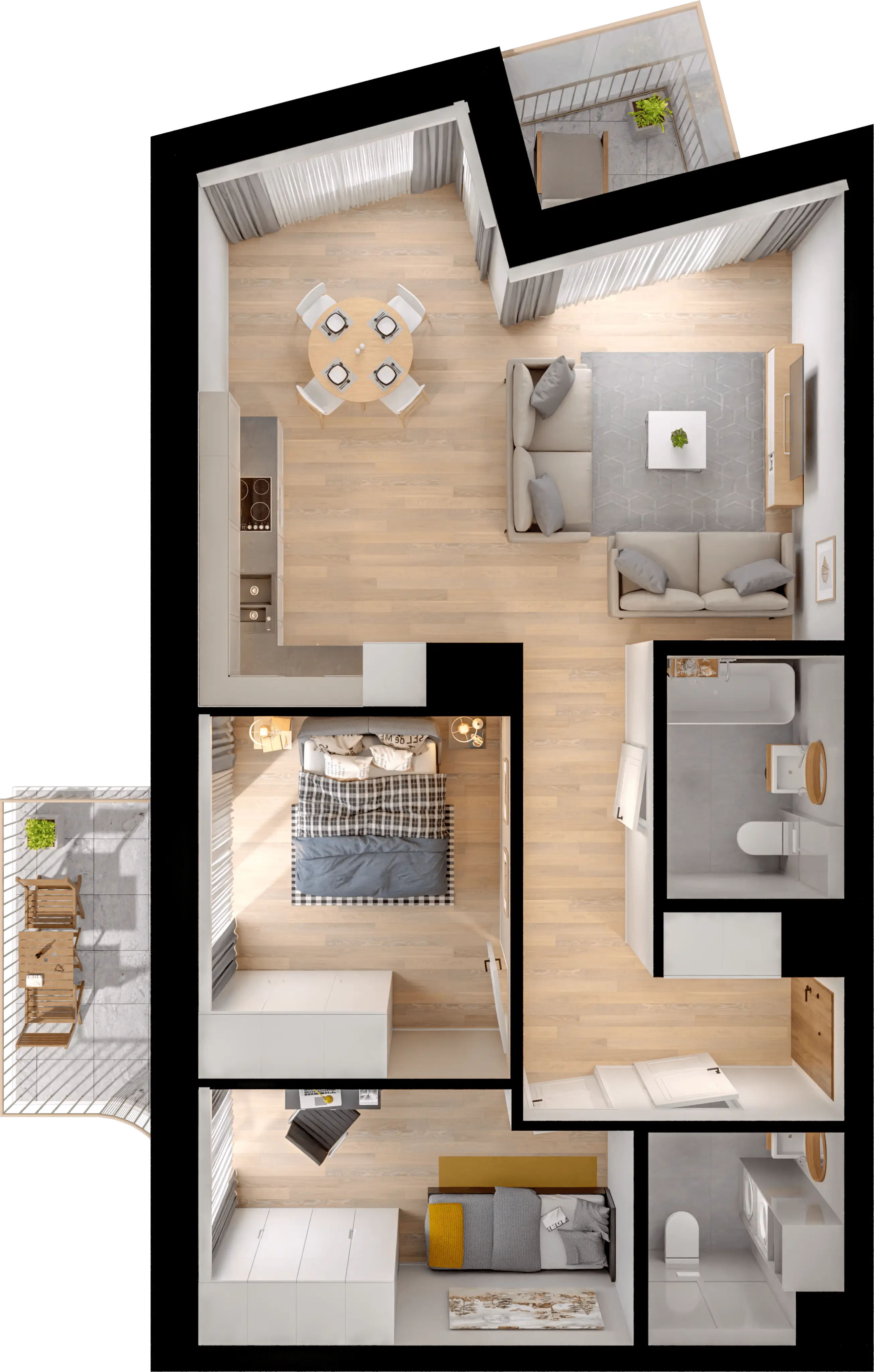 Plan 3 pok. 65m²