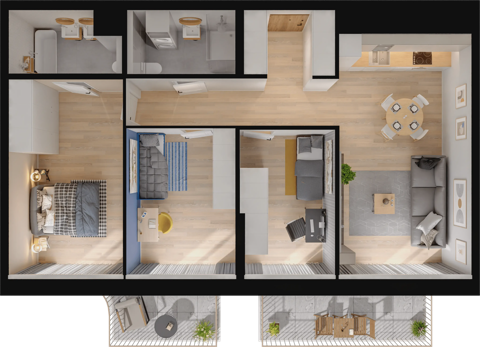 Plan 4 pok. 83m²