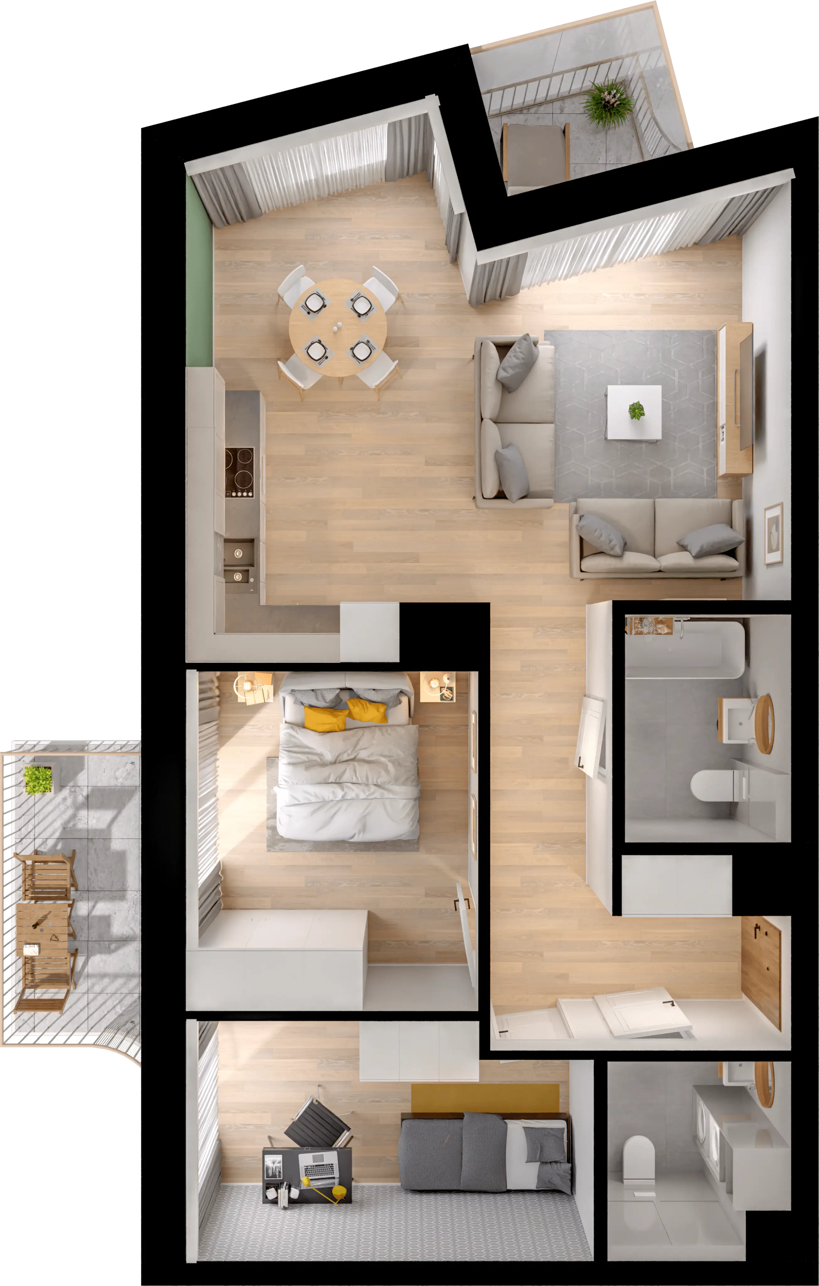 Plan 3 pok. 65m²