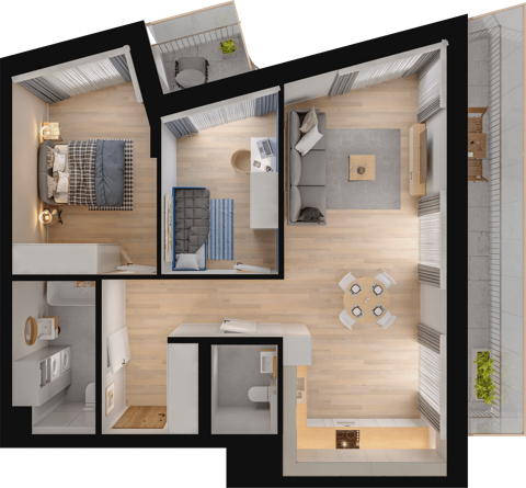 Plan 3 pok. 71m²