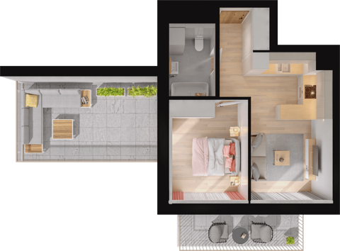 Plan 2 pok. 37m²
