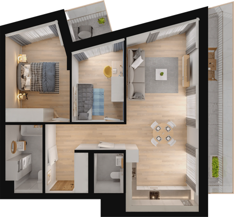Plan 3 pok. 71m²