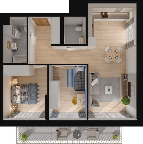 Plan 3 pok. 67m²