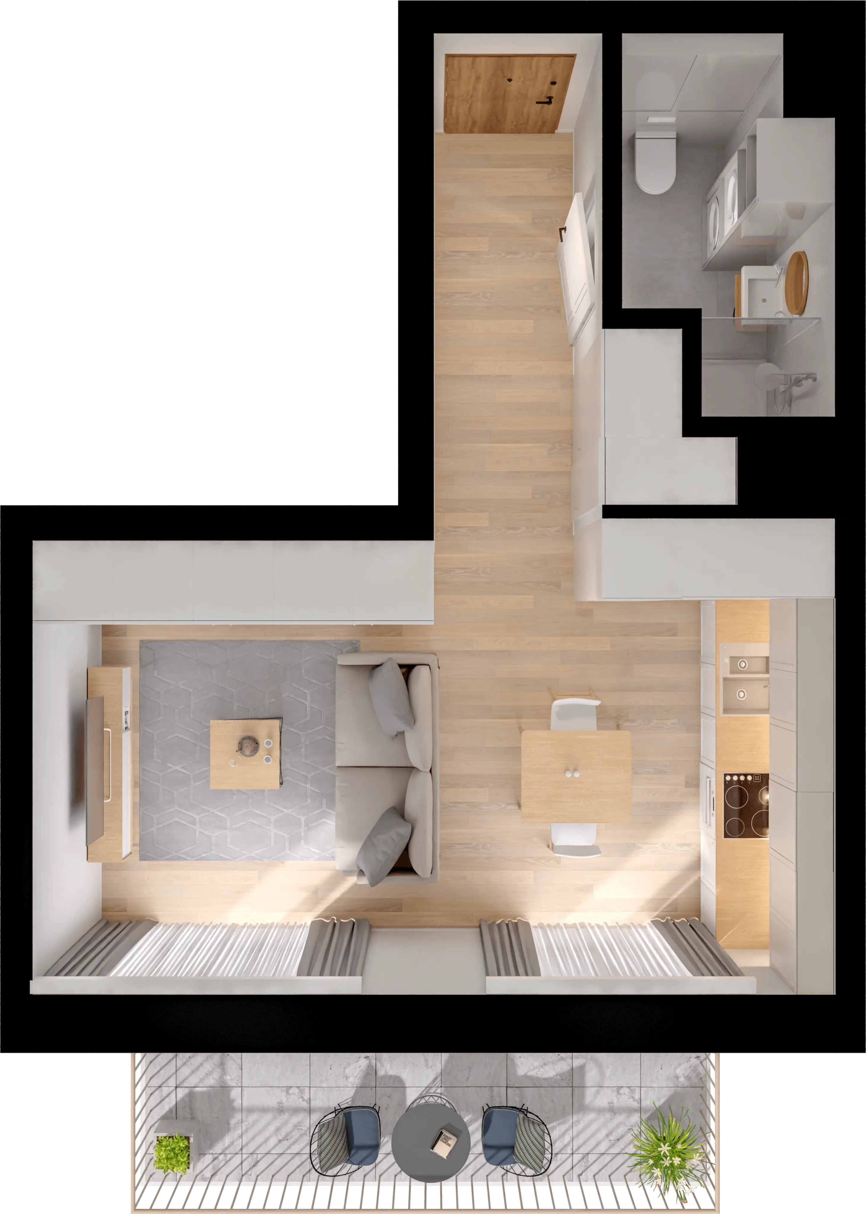 Plan 1 pok. 31m²