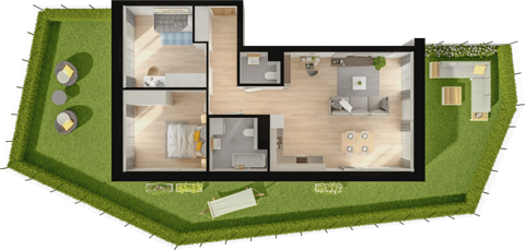 Plan 3 pok. 72m²