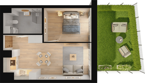 Plan 2 pok. 42m²