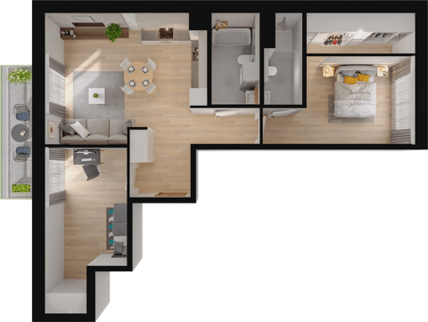 Plan 3 pok. 72m²