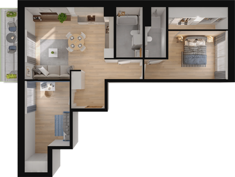 Plan 3 pok. 72m²