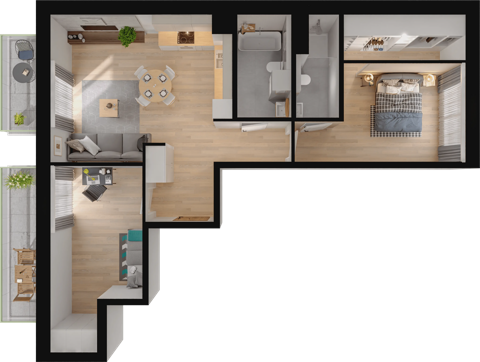 Plan 3 pok. 72m²