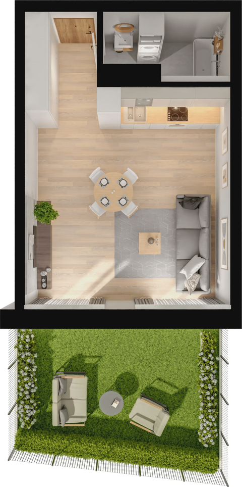 Plan 1 pok. 37m²