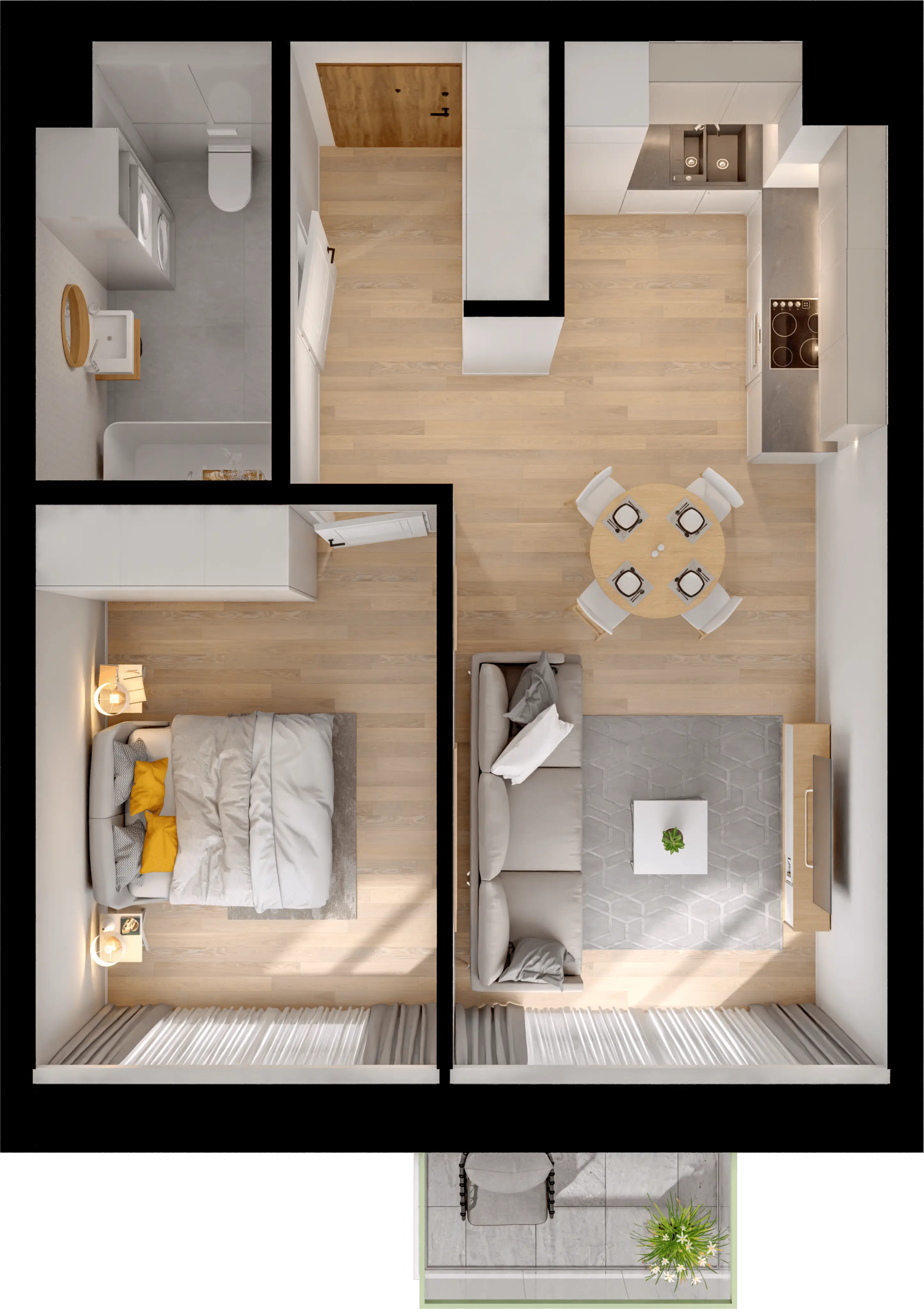 Plan 2 pok. 43m²