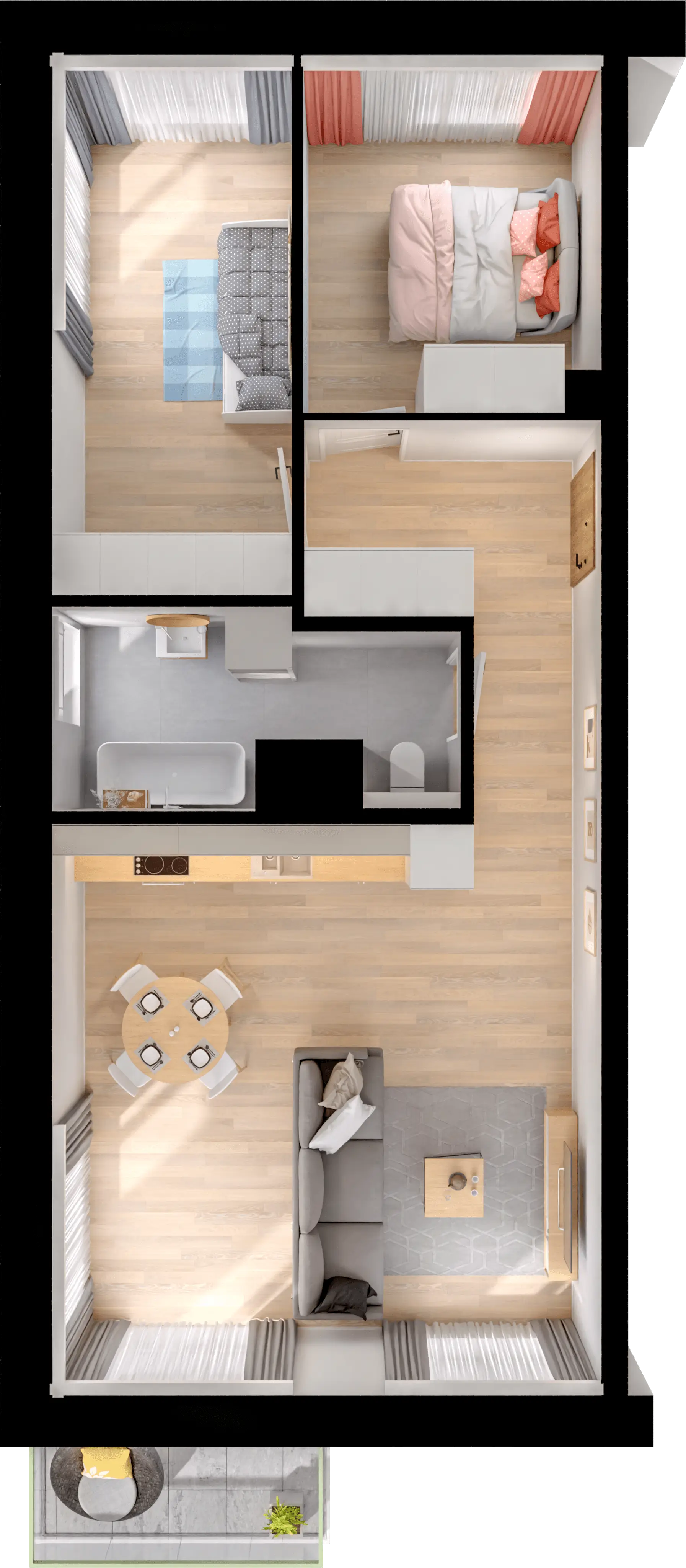 Plan 3 pok. 62m²