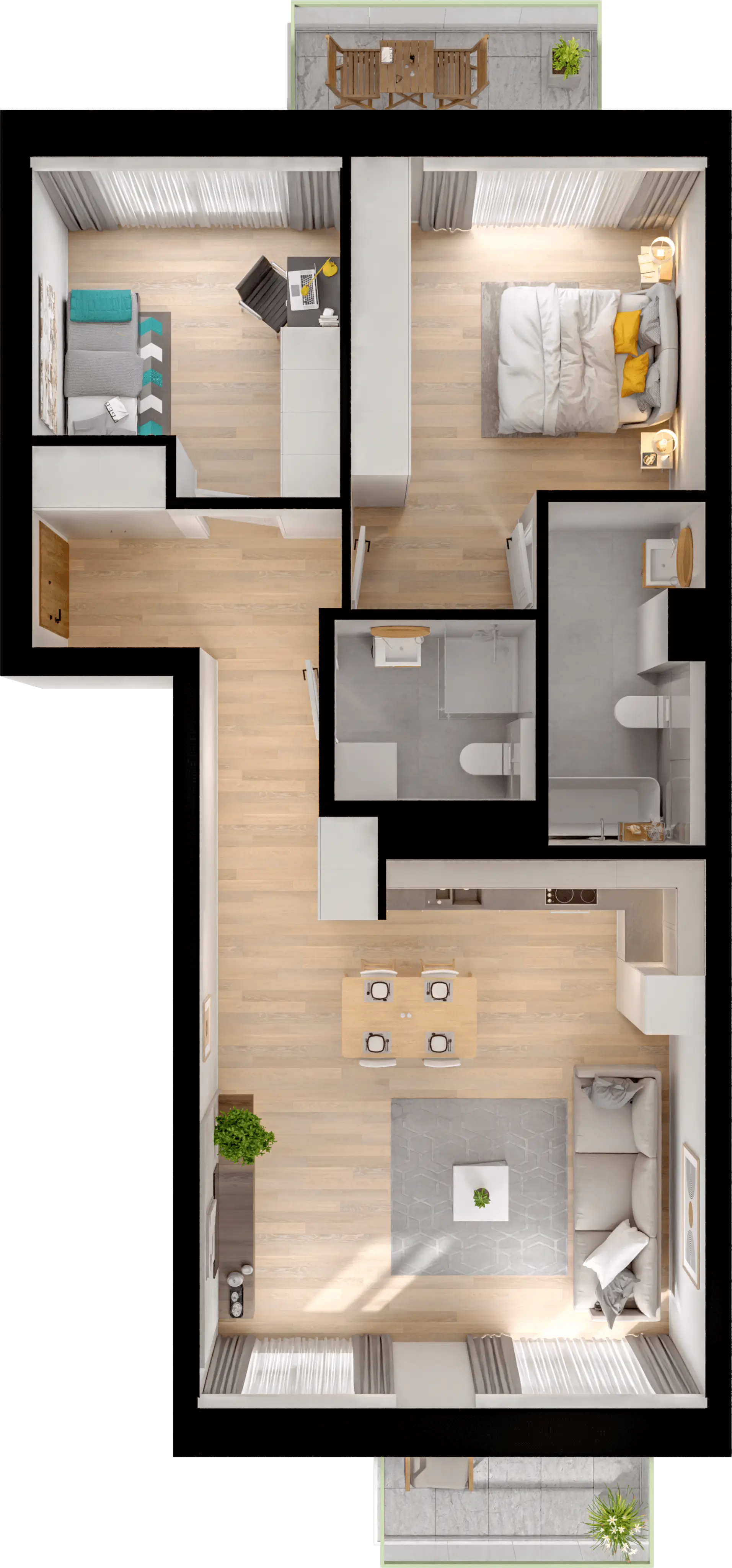 Plan 3 pok. 71m²