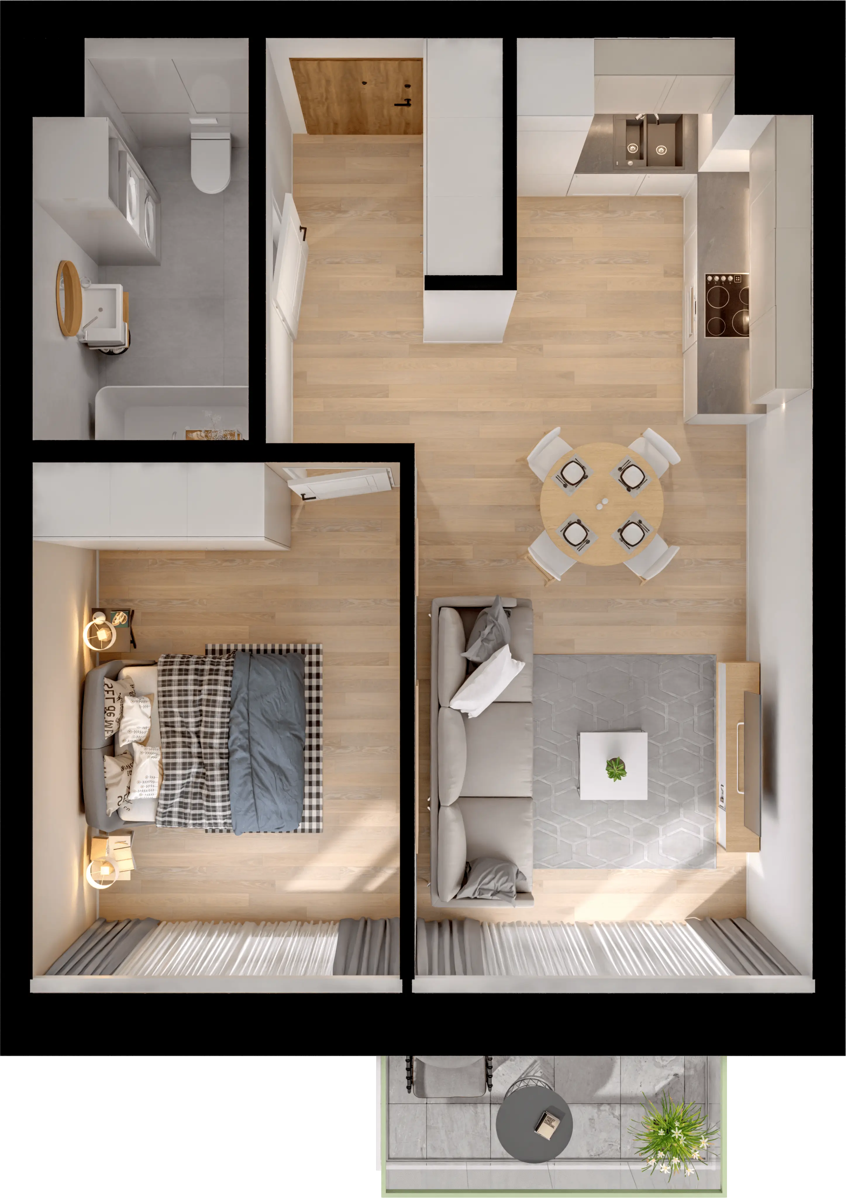 Plan 2 pok. 43m²