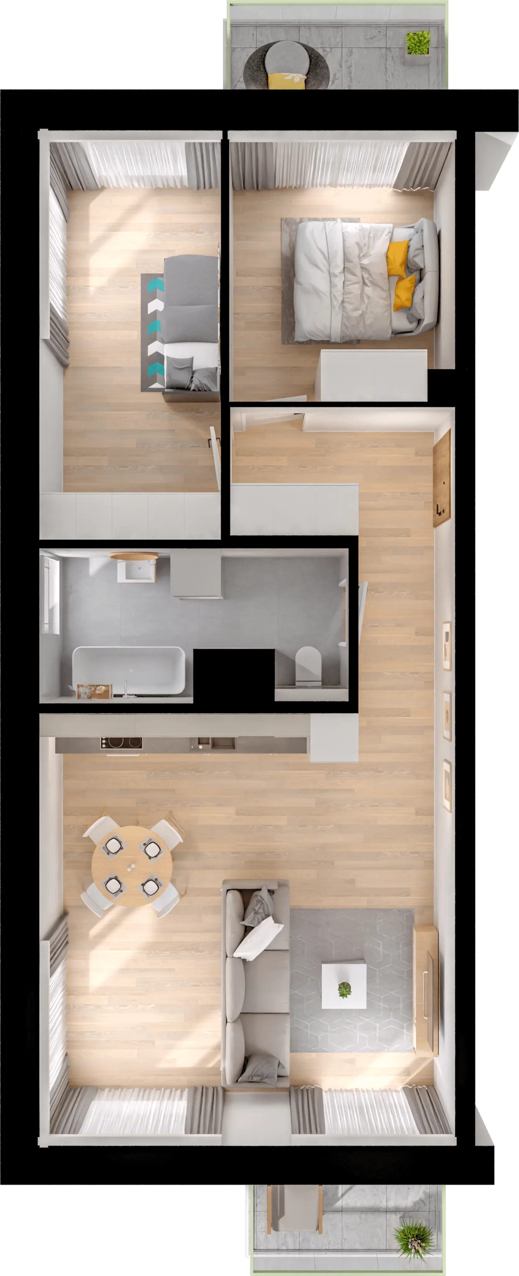 Plan 3 pok. 64m²