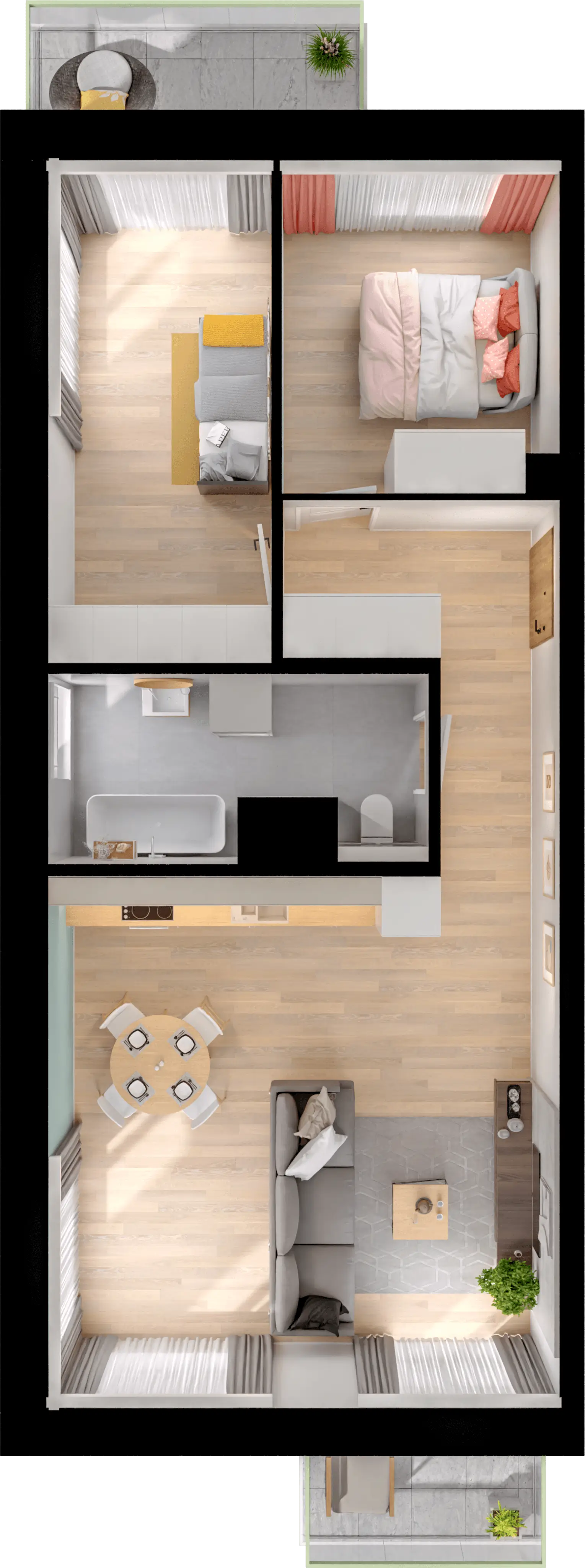 Plan 3 pok. 64m²