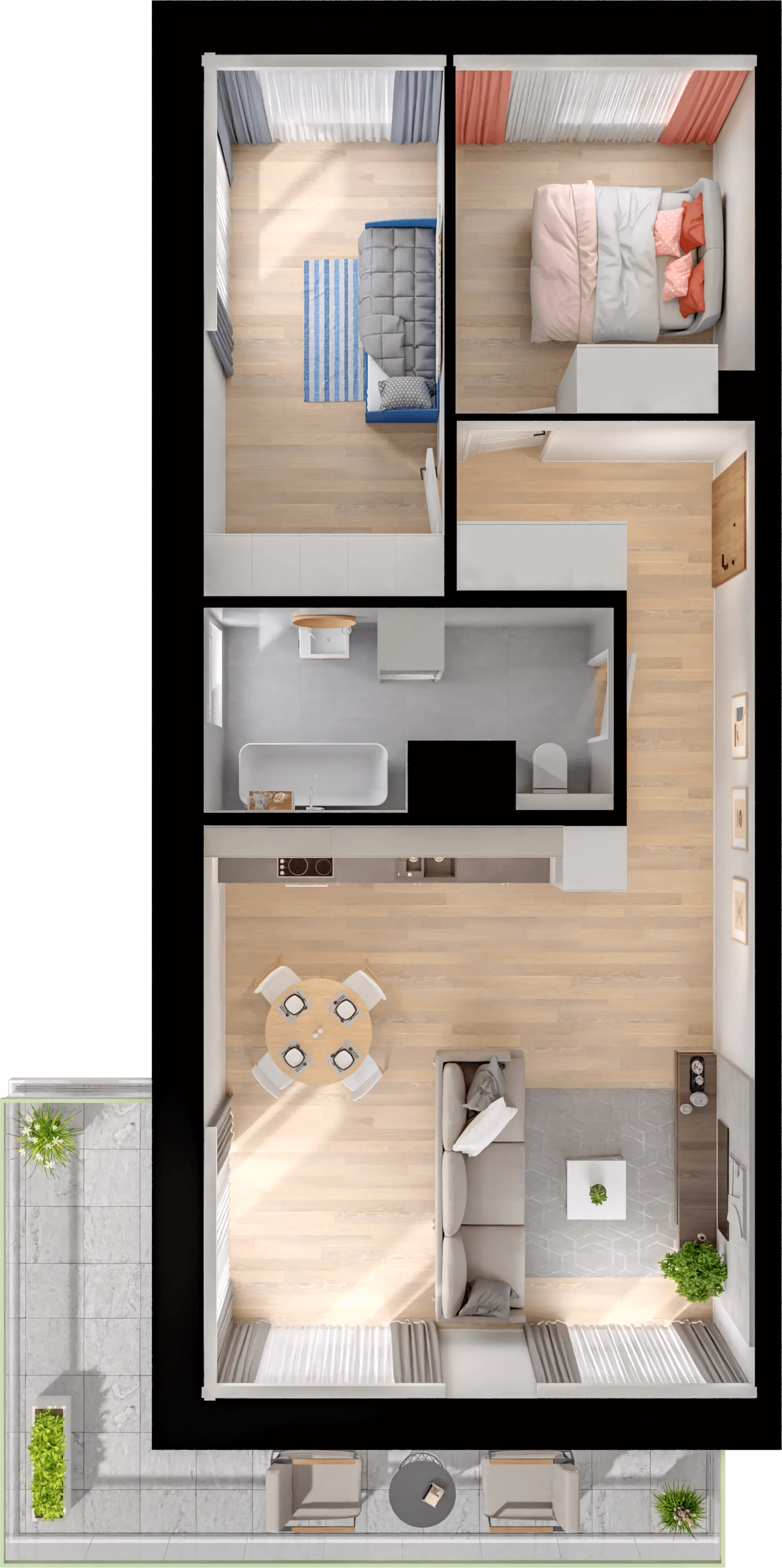 Plan 3 pok. 64m²