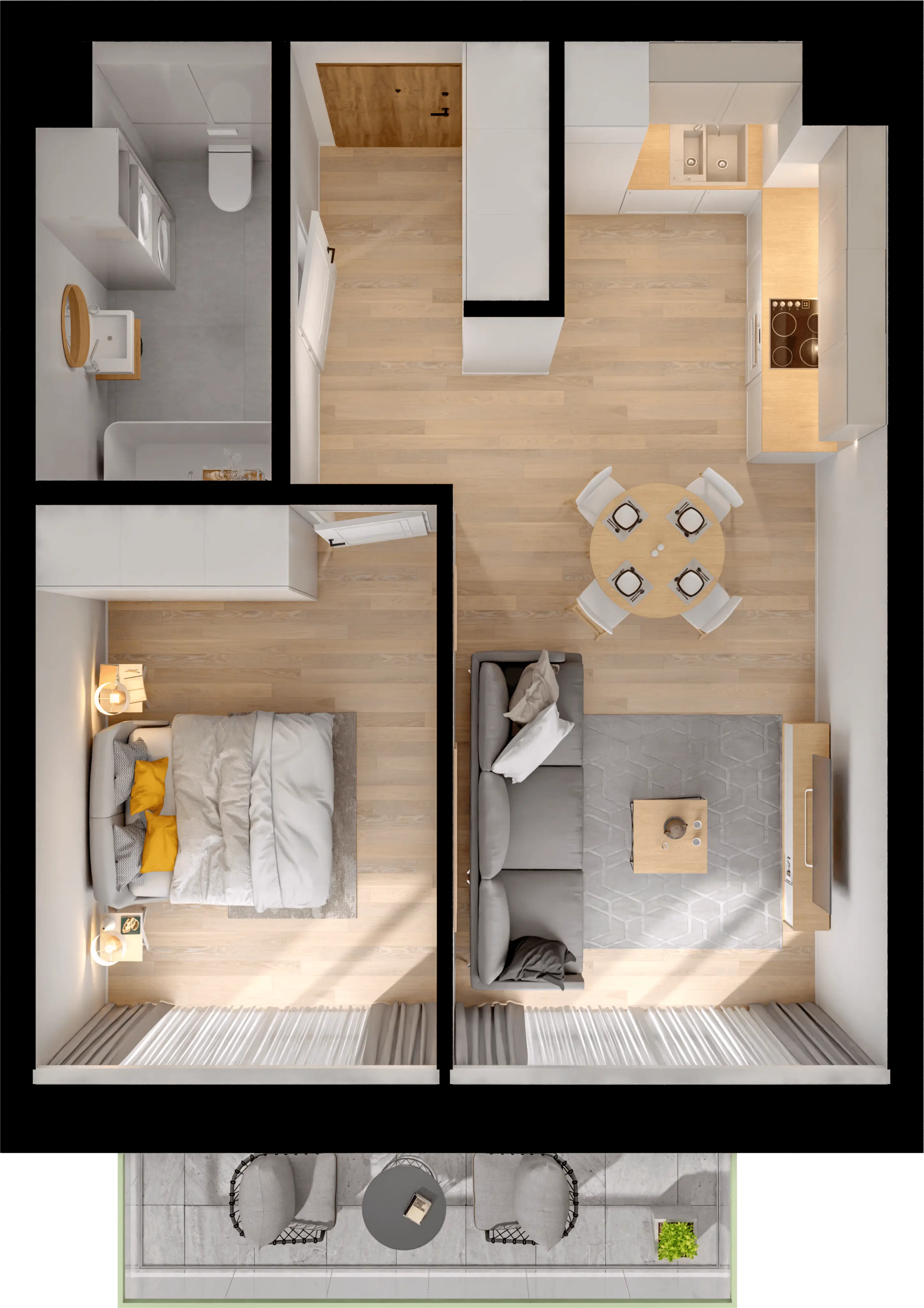Plan 2 pok. 44m²