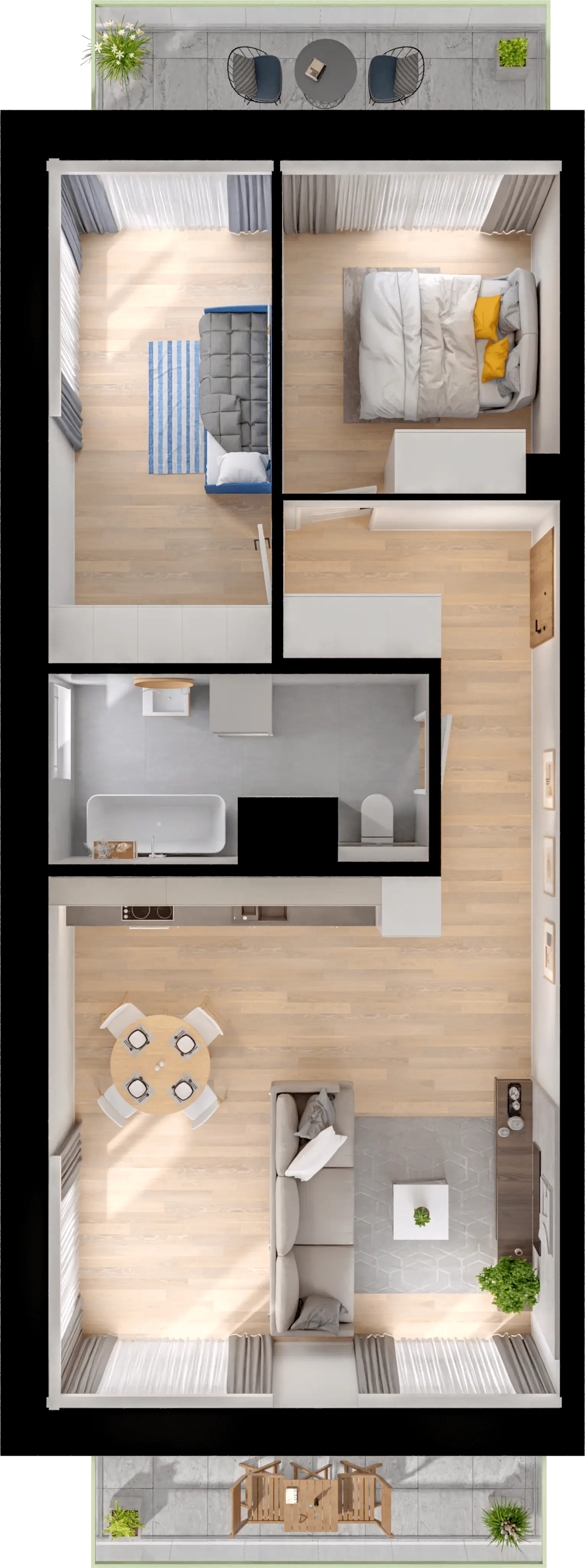 Plan 3 pok. 64m²