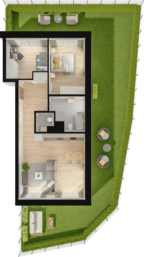 Plan 3 pok. 65m²