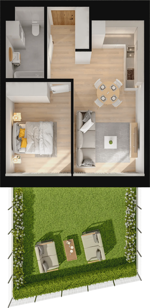 Plan 2 pok. 42m²