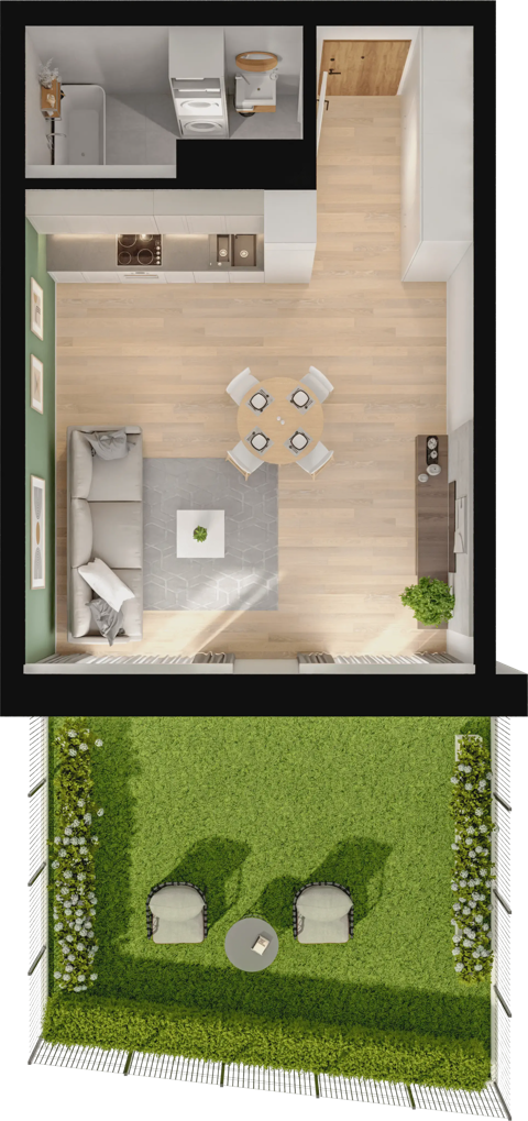 Plan 1 pok. 37m²