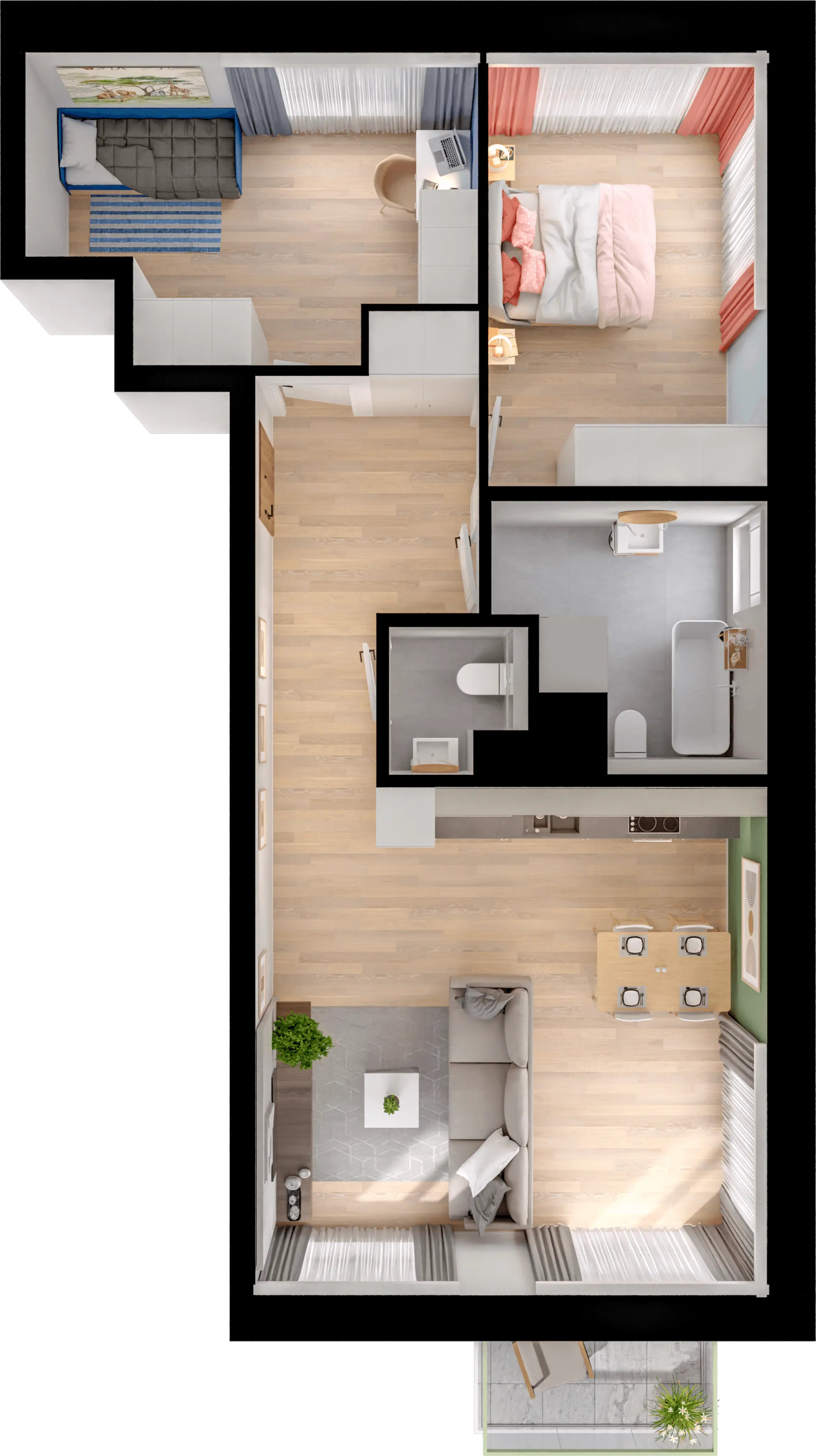 Plan 3 pok. 68m²