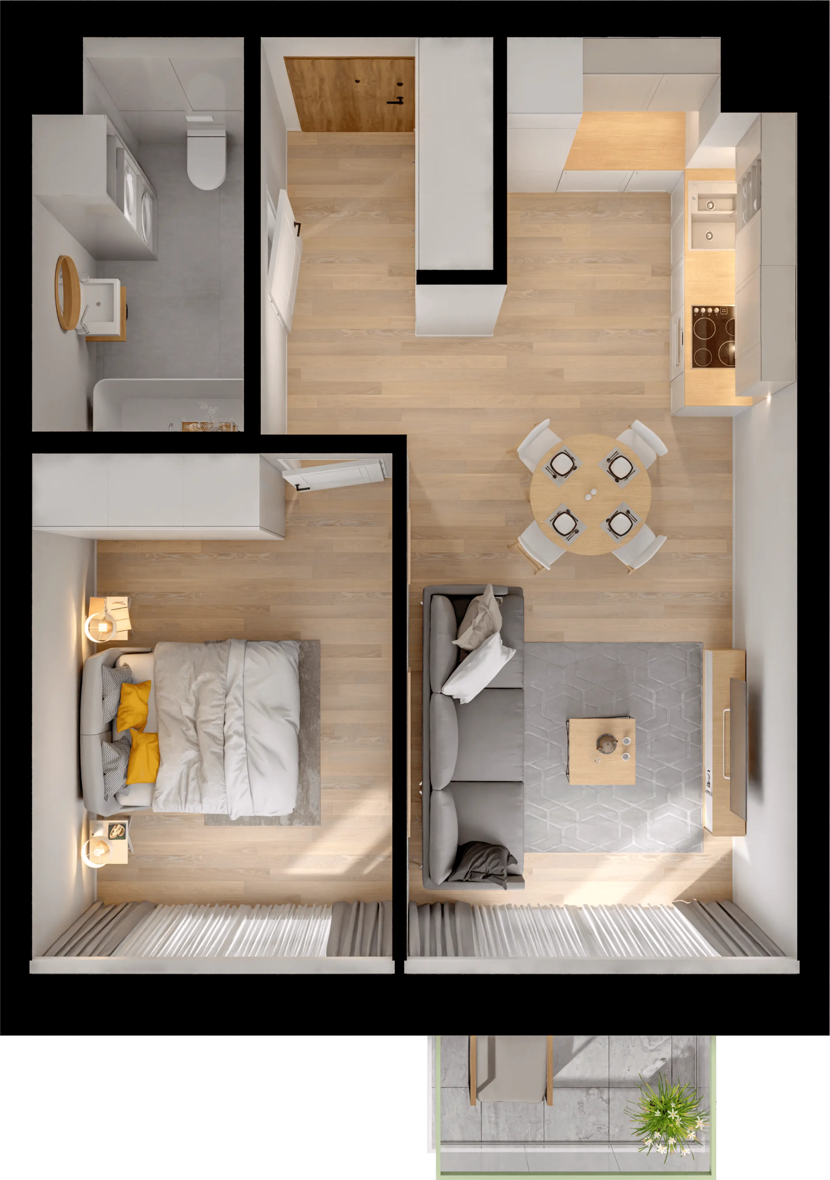 Plan 2 pok. 43m²