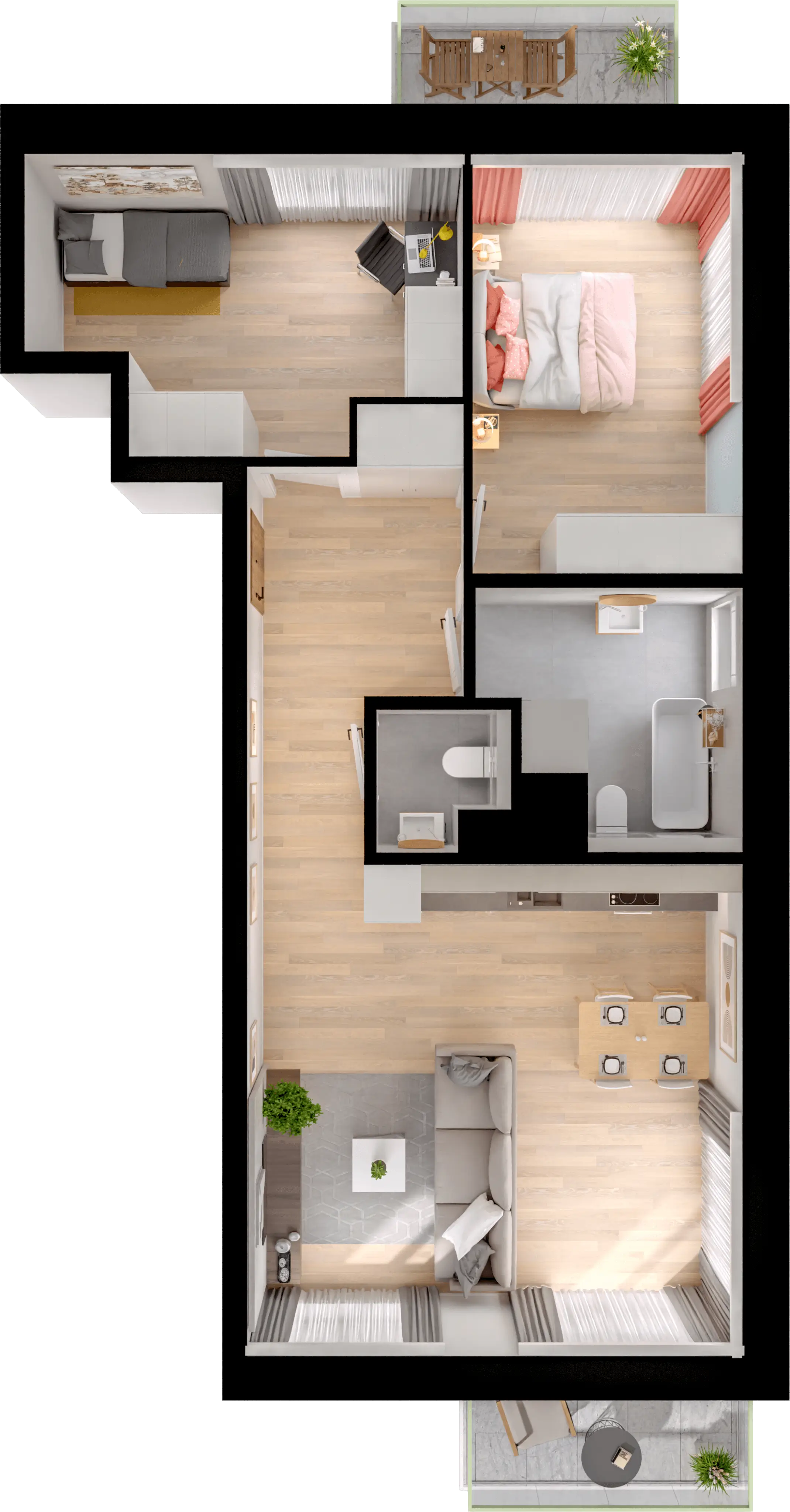 Plan 3 pok. 70m²