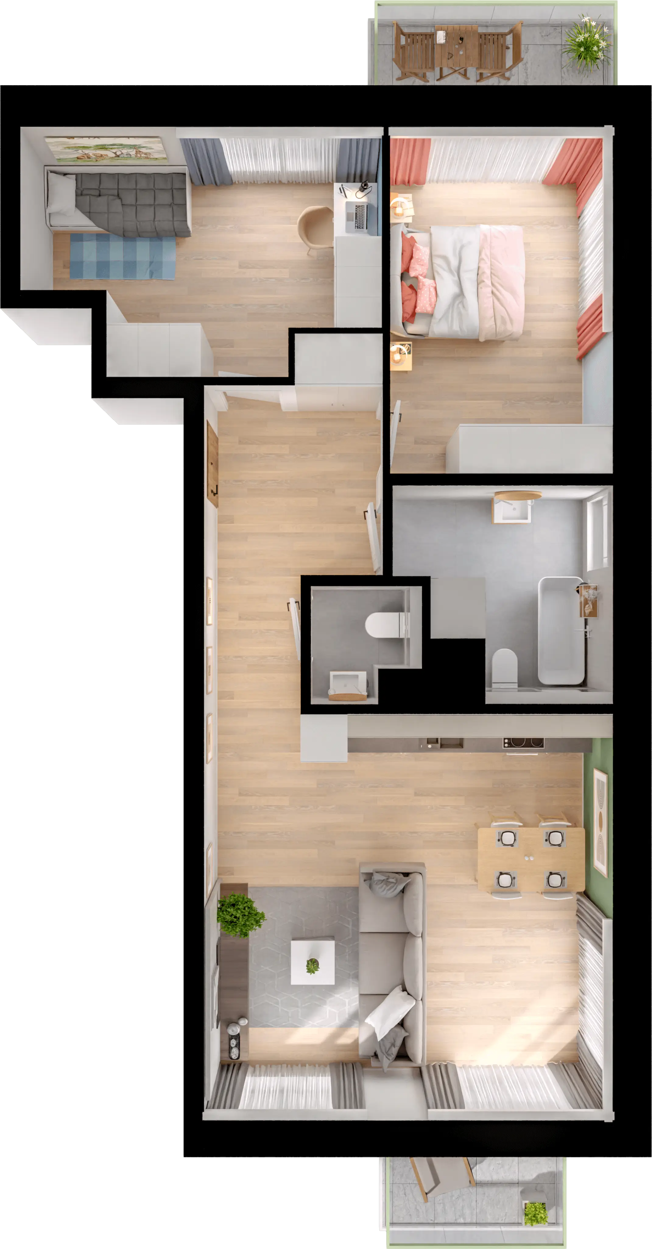 Plan 3 pok. 70m²