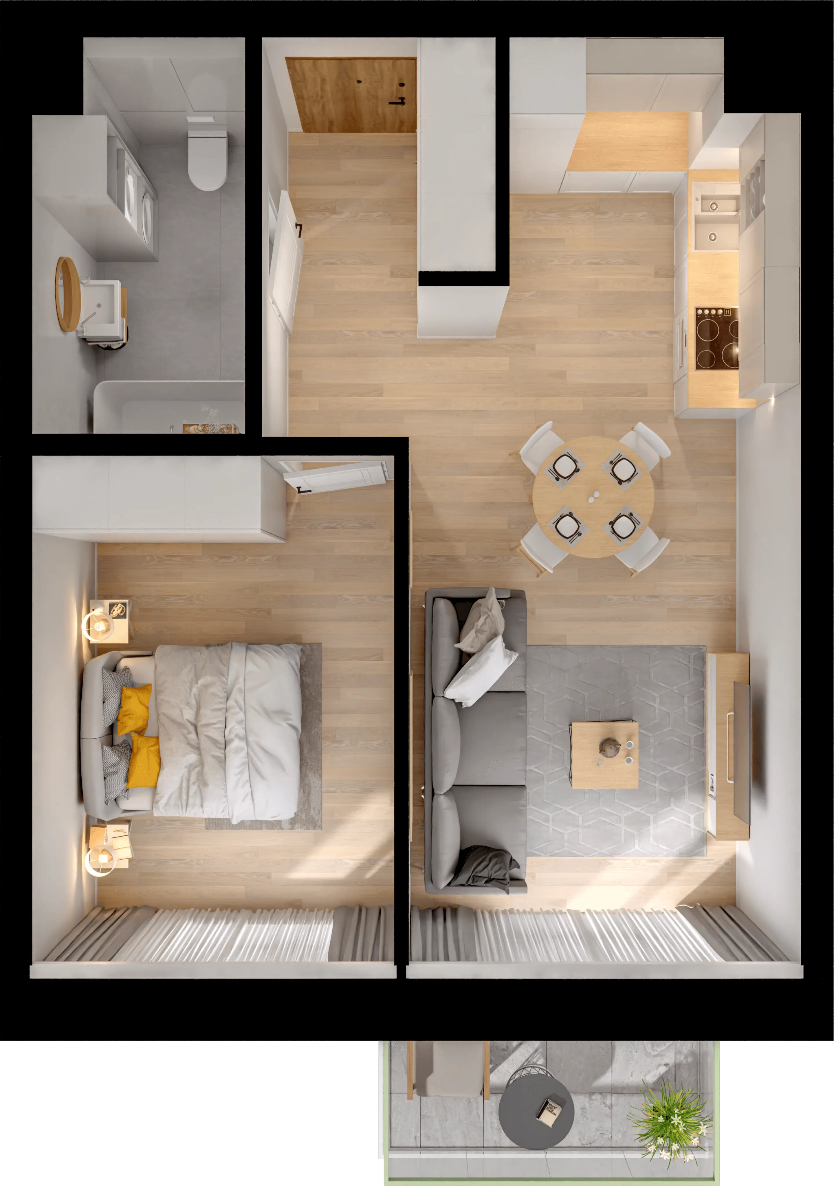 Plan 2 pok. 44m²