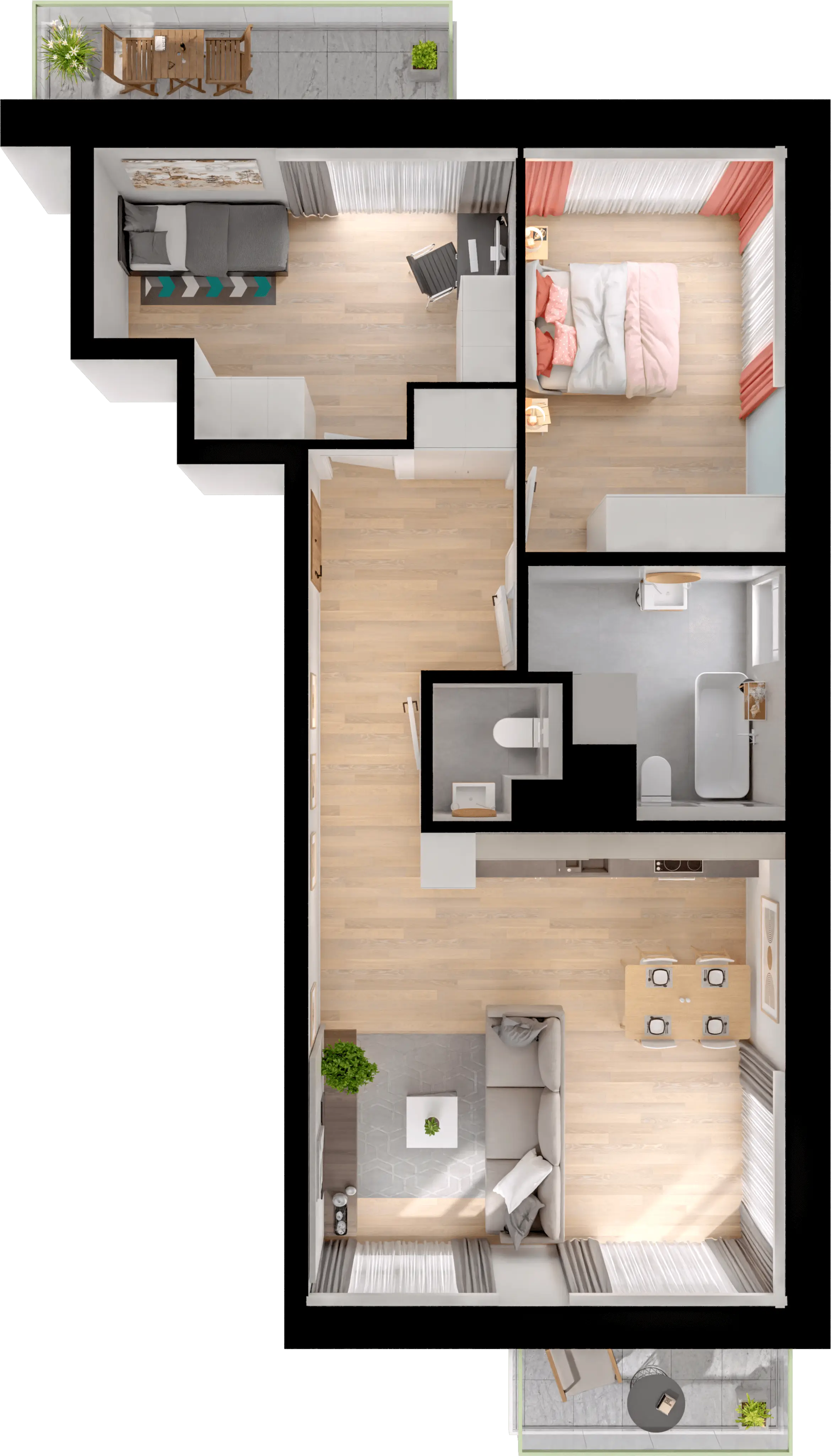 Plan 3 pok. 70m²
