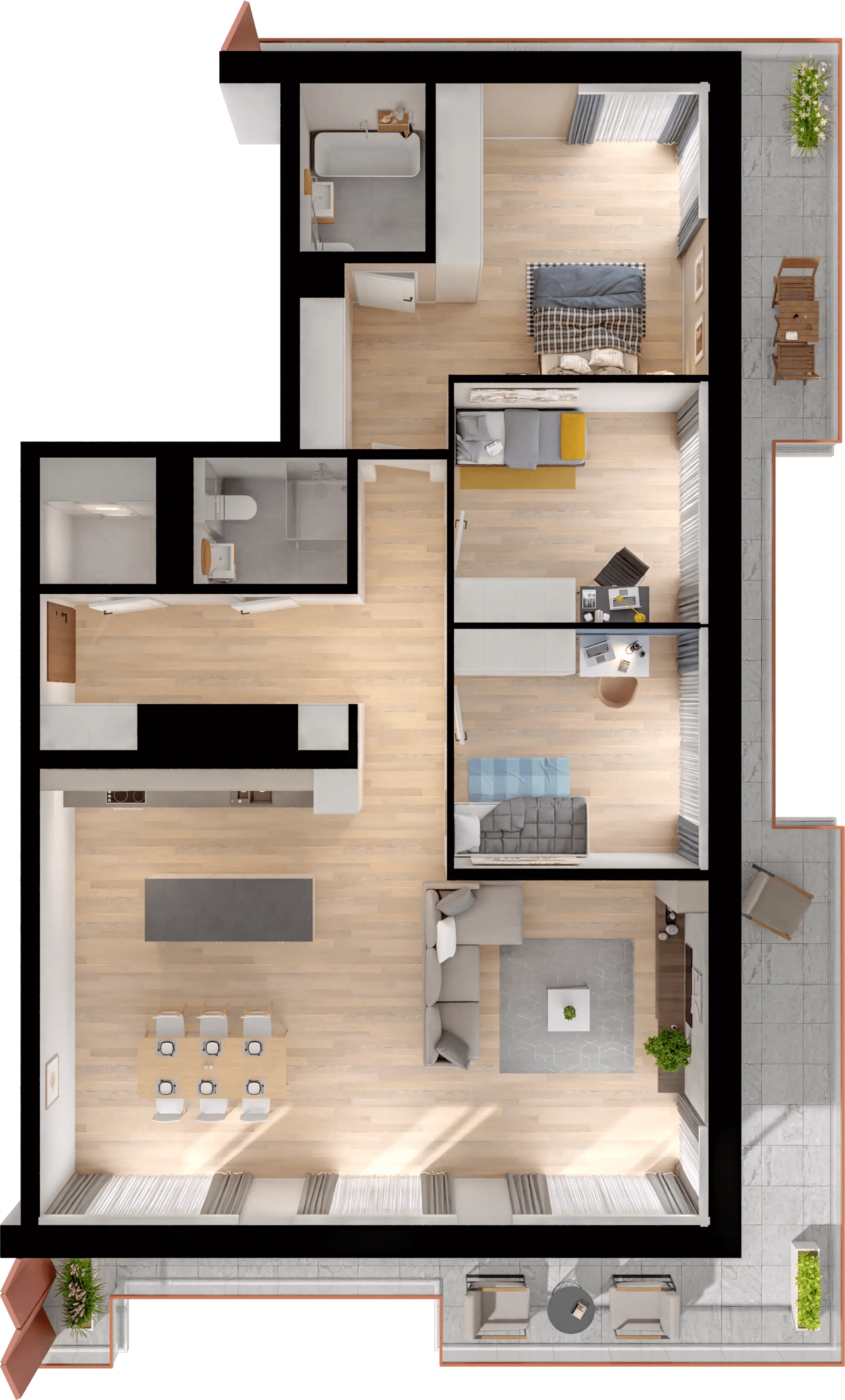 Plan 4 pok. 117m²