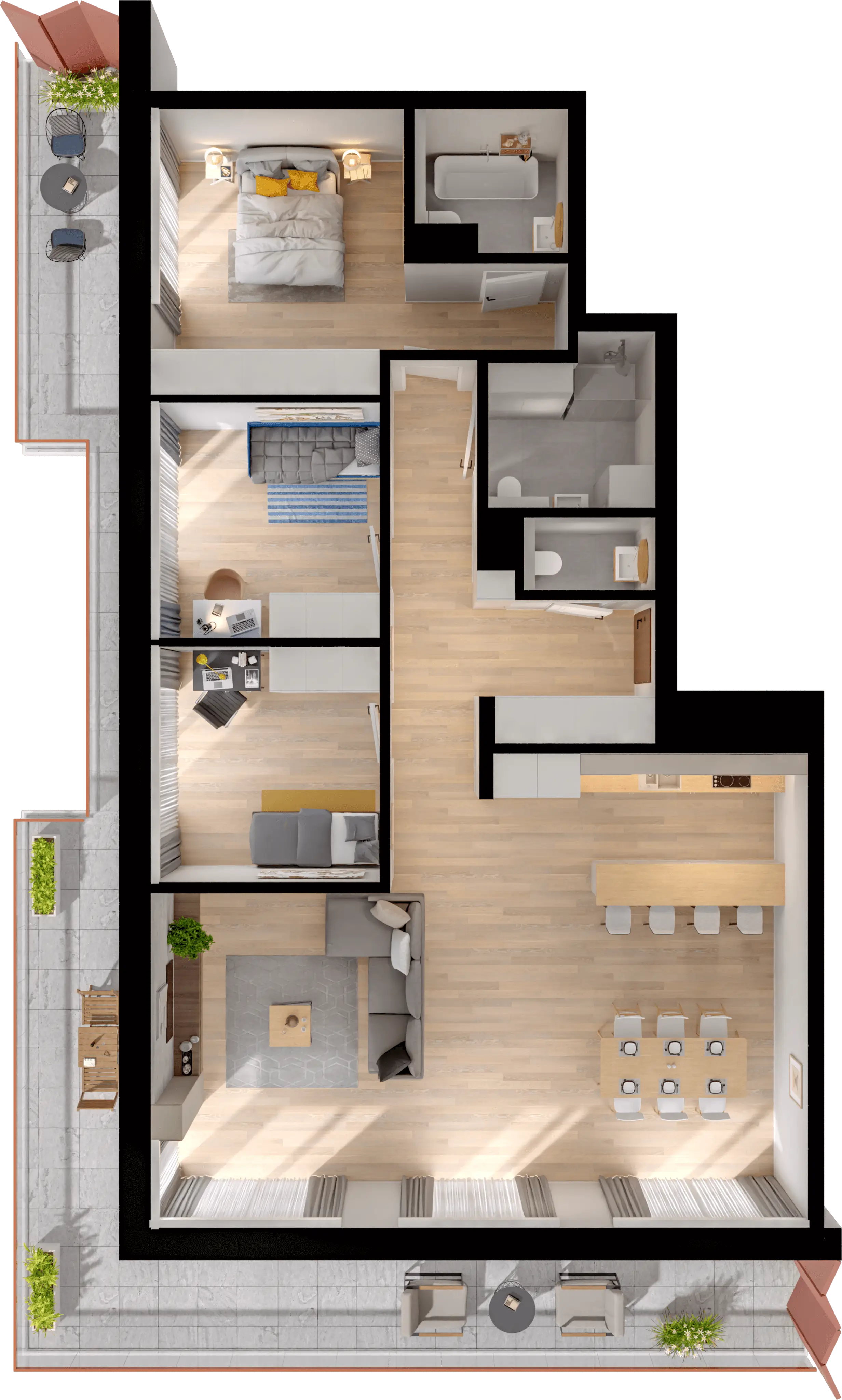 Plan 4 pok. 114m²