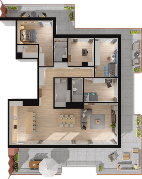 Plan 5 pok. 154m²
