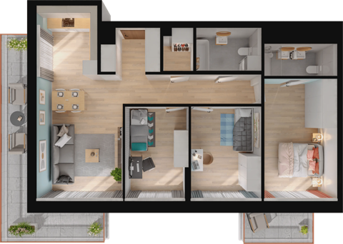 Plan 4 pok. 85m²