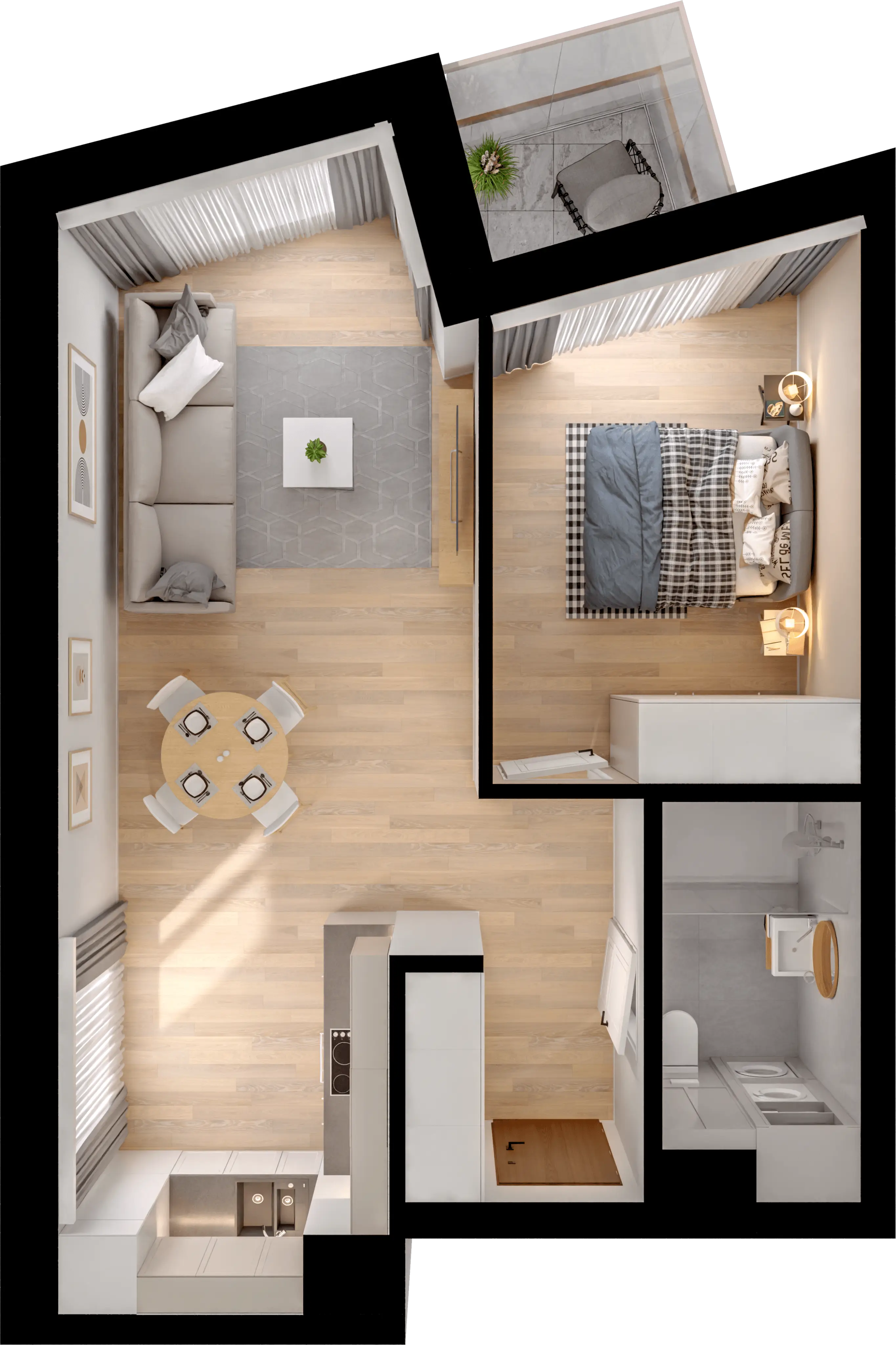Plan 2 pok. 45m²