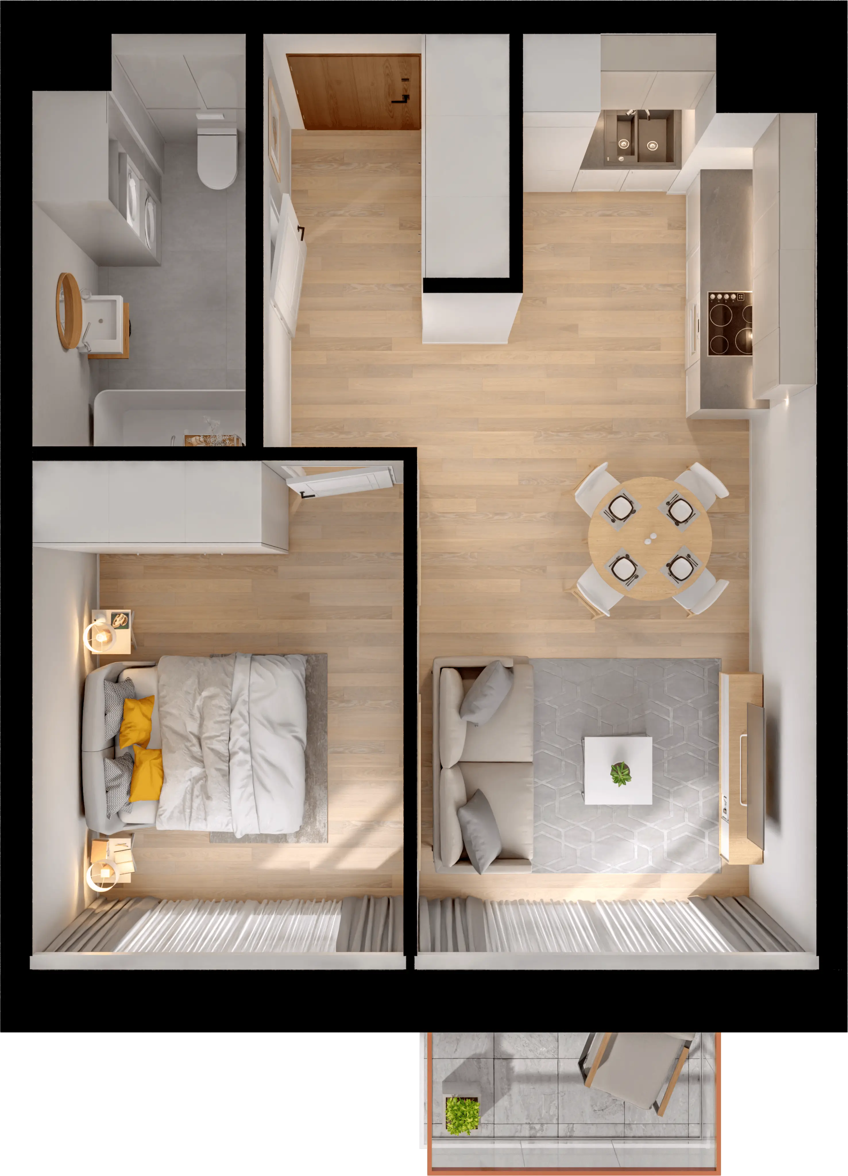 Plan 2 pok. 42m²