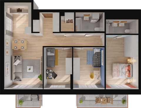 Plan 4 pok. 86m²