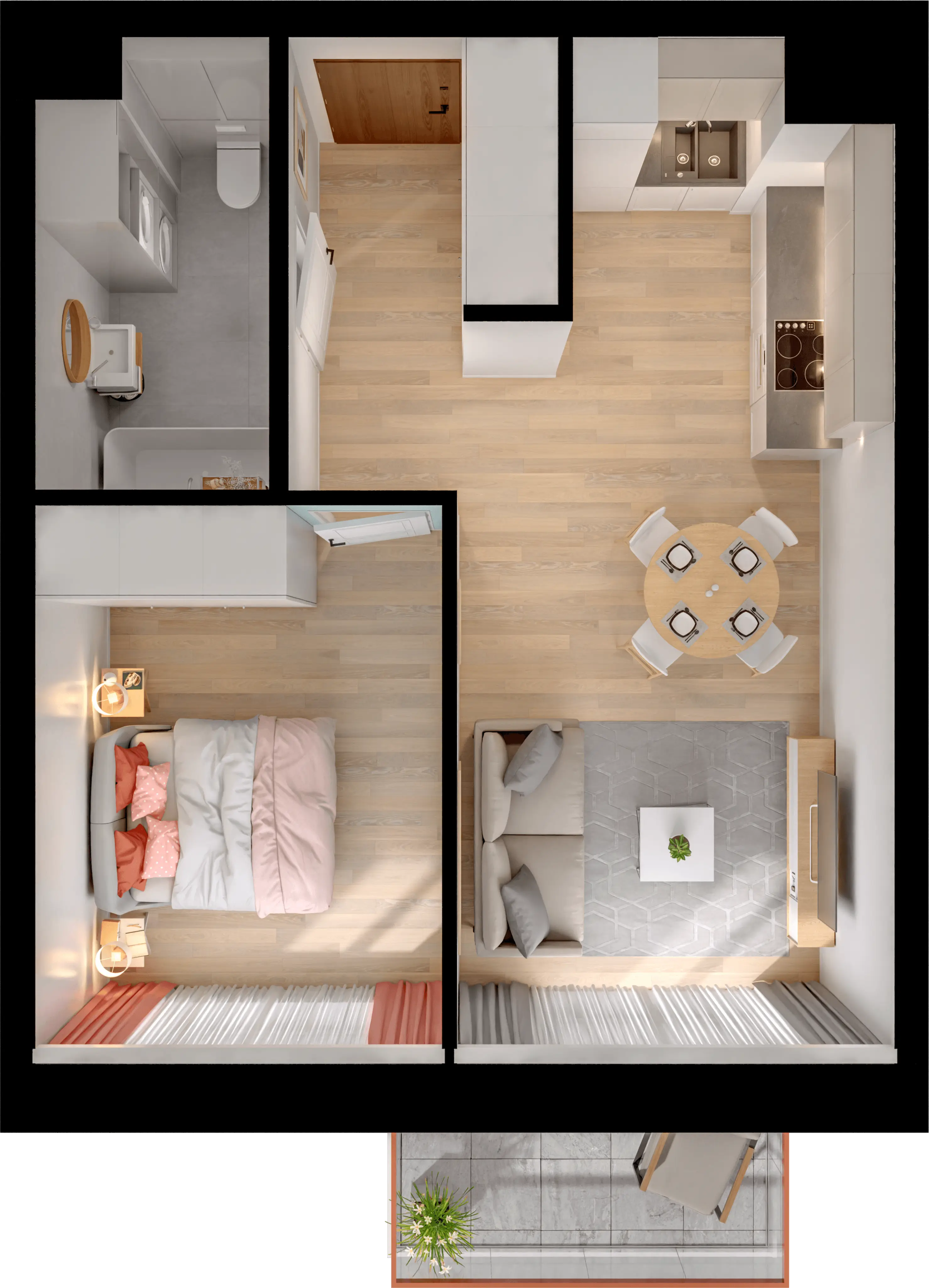 Plan 2 pok. 42m²